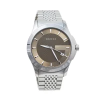 Gucci YA126406 Brown Dial Stainless Steel Stra..