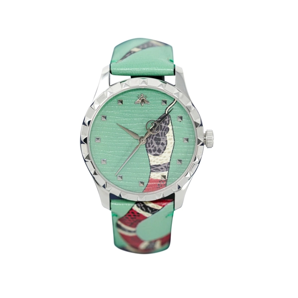 Gucci YA1264081 G-Timeless Snake Head Print Dial Green Unisex Watch