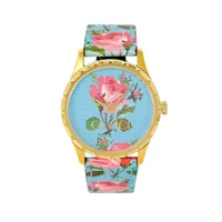Gucci YA1264085 G-Timeless Aqua Floral Print D..