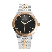 Gucci YA126410 Black Dial Stainless Steel Stra..