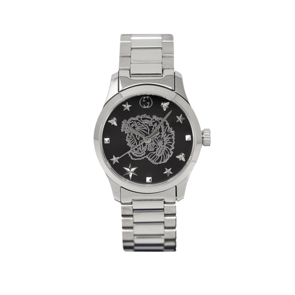 Gucci YA1264125 Womens Black Dial Stainless Steel Watches