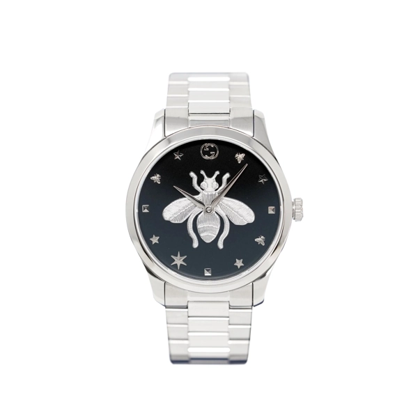 Gucci YA1264136 G-Timeless Black Dial Stainless Steel Ladies Watch