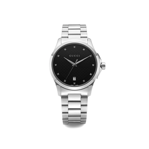 Gucci YA126456 G-Timeless Black Dial Silver-Toned Men's Watch