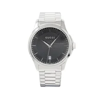 Gucci YA126457 Black Dial Stainless Steel Stra..