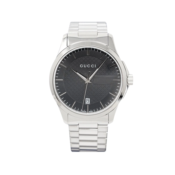 Gucci YA126457 Black Dial Stainless Steel Strap Watch For Men