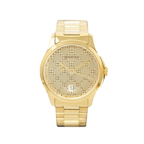 Gucci YA126461 Yellow Gold Dial Stainless Steel Strap Watch Unisex