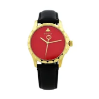 Gucci YA126464 G-Timeless Coral Red Dial Leath..