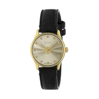 GUCCI YA1265023 Silver Dial Leather Strap Watc..