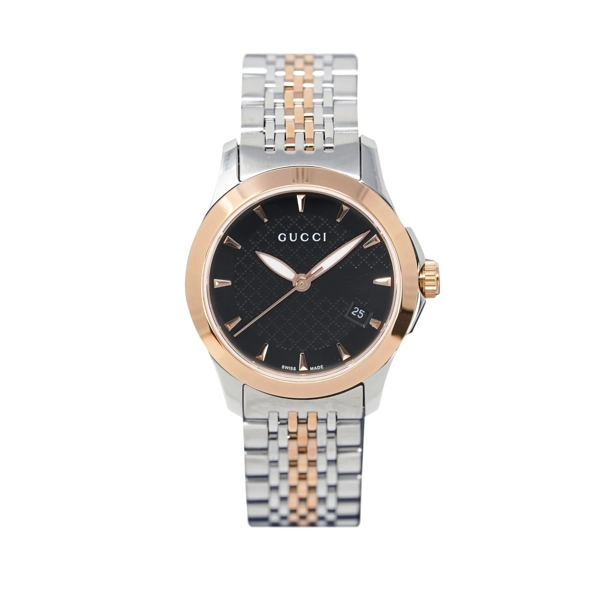 Gucci YA126512 Black Dial Stainless Steel Strap Watch For Ladies