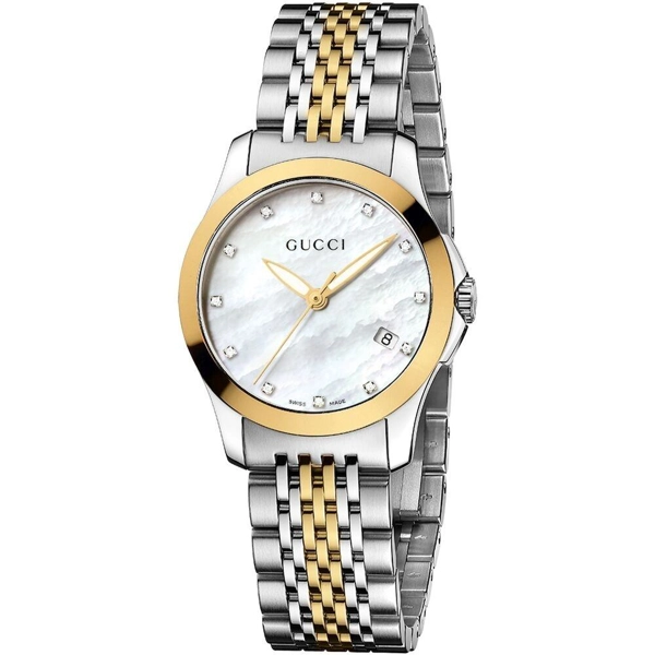 Gucci YA126513 Mother of Pearl Dial Stainless Steel Strap Watch For Ladies