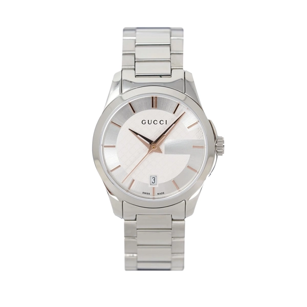 Gucci YA126523 Rose Gold & Silver Dial Ladies Watch