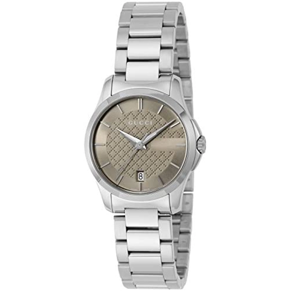 Gucci YA126526 G-Timeless Brown Dial Stainless Steel Ladies Watch