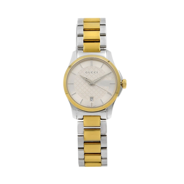 Gucci YA126531 G-Timeless Silver Dial Two-Tone Steel Ladies Watch