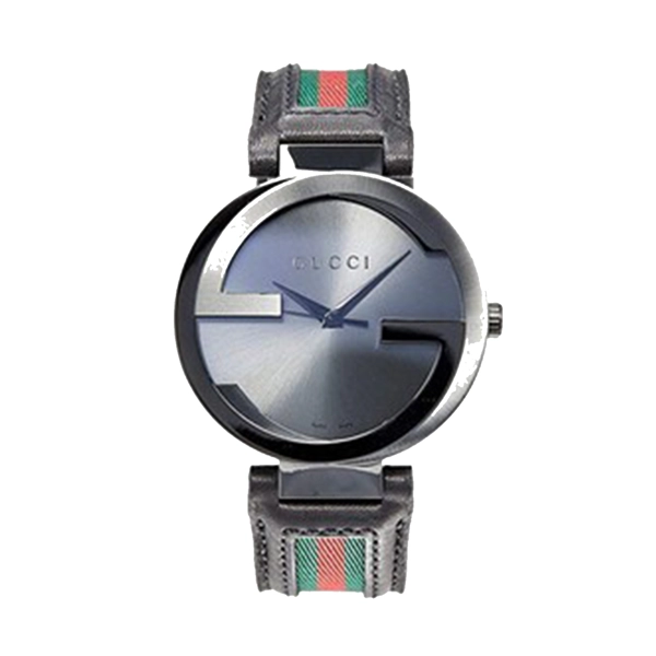 Gucci YA133206 Interlocking Black Dial Black Leather Men's Watch