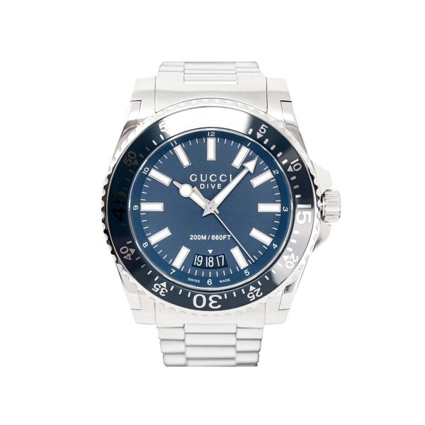 Gucci YA136203 Dive Blue Dial Stainless Steel Men's Watch