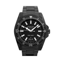 Gucci YA136205 Black Dial Stainless Steel Stra..