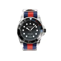 Gucci YA136210 Black Dial Nylon Strap Watch Fo..