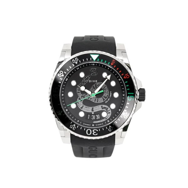 Gucci YA136217 Men's Black Rubber Strap Watches