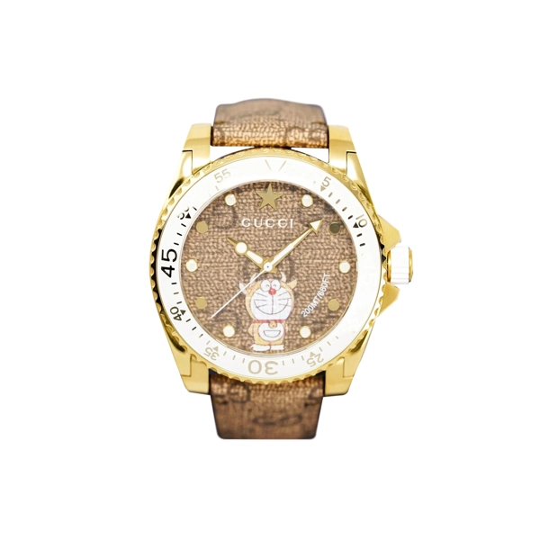 Gucci YA136334 Unisex Brown Leather Strap Watches