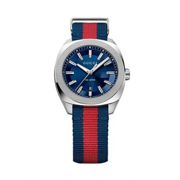 Gucci YA142304 Blue Dial Blue and Red Nylon Strap Men's Watch