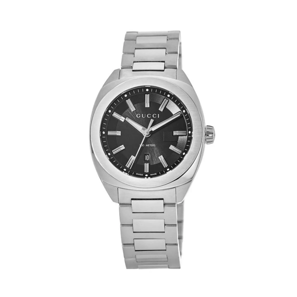 Gucci YA142401 Black Dial Stainless Steel Strap Watch For Men