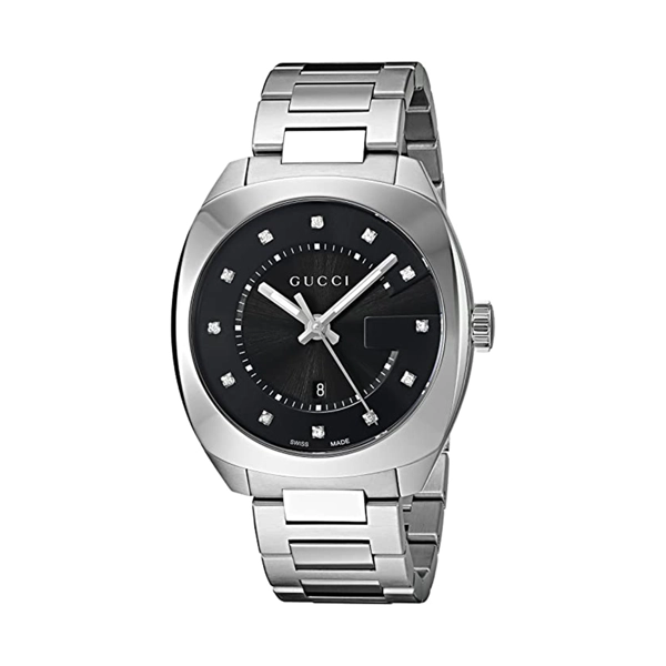 Gucci YA142404 Black Dial Stainless Steel Strap Ladies Watch