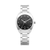 Gucci YA142503 Black Dial Stainless Steel Stra..