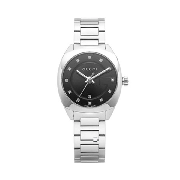 Gucci YA142503 Black Dial Stainless Steel Strap Ladies Watch