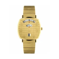 GUCCI YA157403 Gold Dial Stainless Steel Unise..