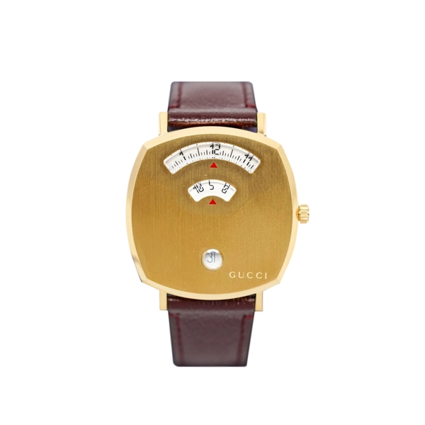 Gucci YA157405 Unisex Brown Leather Strap Watches