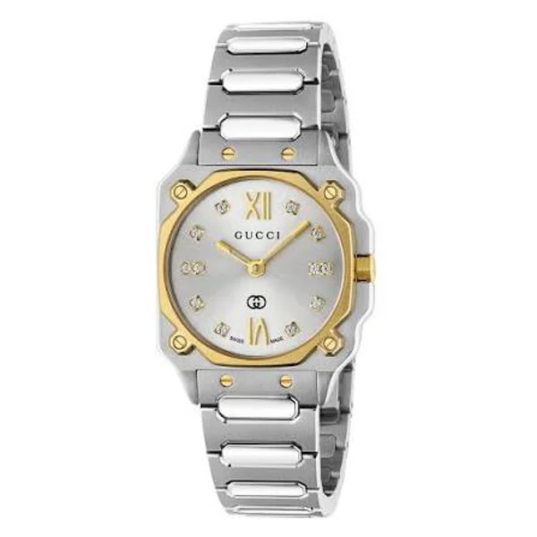Gucci YA166503 G-Flat Silver Dial Ladies Watch