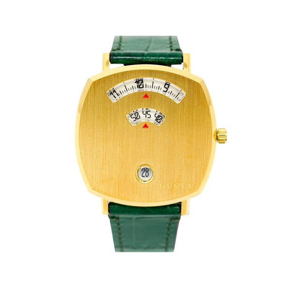 Gucci YGA15024 Unisex Green Alligator Leather Strap Watches