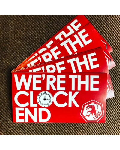 100 x We're The Clock End 5cmx9cm Stickers