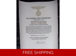 Erich Raeder and Karl Dönitz Reichshmarschal Blomberg Signed Promotional documents