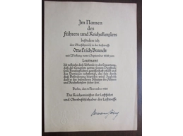 1938 and 1940 Hermann Göring Signed Promotional Documents