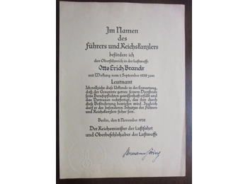 1938 and 1940 Hermann Göring Signed Promotional Documents