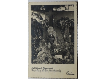 Adolf Hitler's parents grave photographic postcard