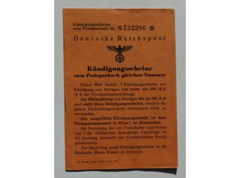 Cancellation notices for the postal savings book with the same number