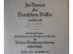 Original Adolf Hitler 1937 & 1938 Olympic Games Awards Documents with signatures