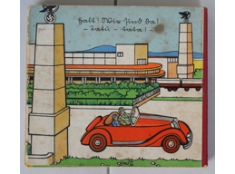 Original nazi children's folding book On the Reichsautobahn