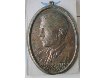 Original Third Reich Adolf Hitler bronze plaque