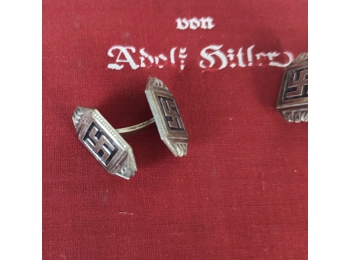 original ww2 german cufflinks double swastika