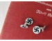 Original nazi enamel double swastika cufflinks
