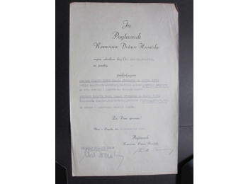 Original WW2 Ante Pavelic documents signatures