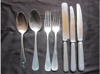 Original german WW2 wehrmacht spoon fork knife luftwaffe set