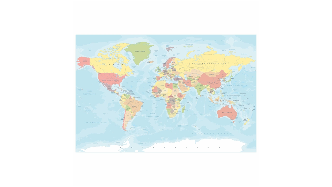 Political World Map Wal..