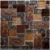 Nature Stone Metal Glass Copper High Relief 3D Mosaic Wall Tile