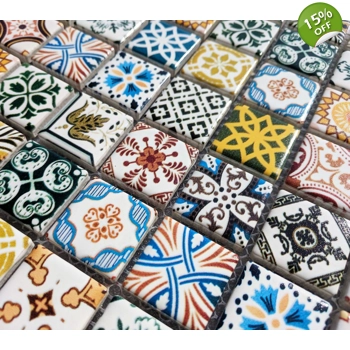 Multi Colour Traditional Moroccan Ceramic Mosaic Wall Tile