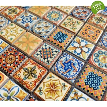 Moroccan Vintage Multi Colour Arabic Turkish Mosaic Wall Tile