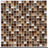 Brown White Grey Crackle Glass Small Square Mosaic Wall Tile